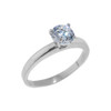 White Gold Round Cut CZ Engagement Ring