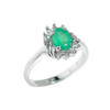 Oval Shaped Emerald May Birthstone Ladies Ring