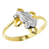 Yellow Gold Praying Hands Diamond Ring