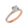 Rose Gold Ladies Engagement Ring with Cubic Zirconia