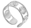 White Gold Roses Toe Ring