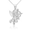 White Gold Cupid Pendant Necklace