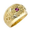 Men's Solid Gold Celtic Birthstone Ring