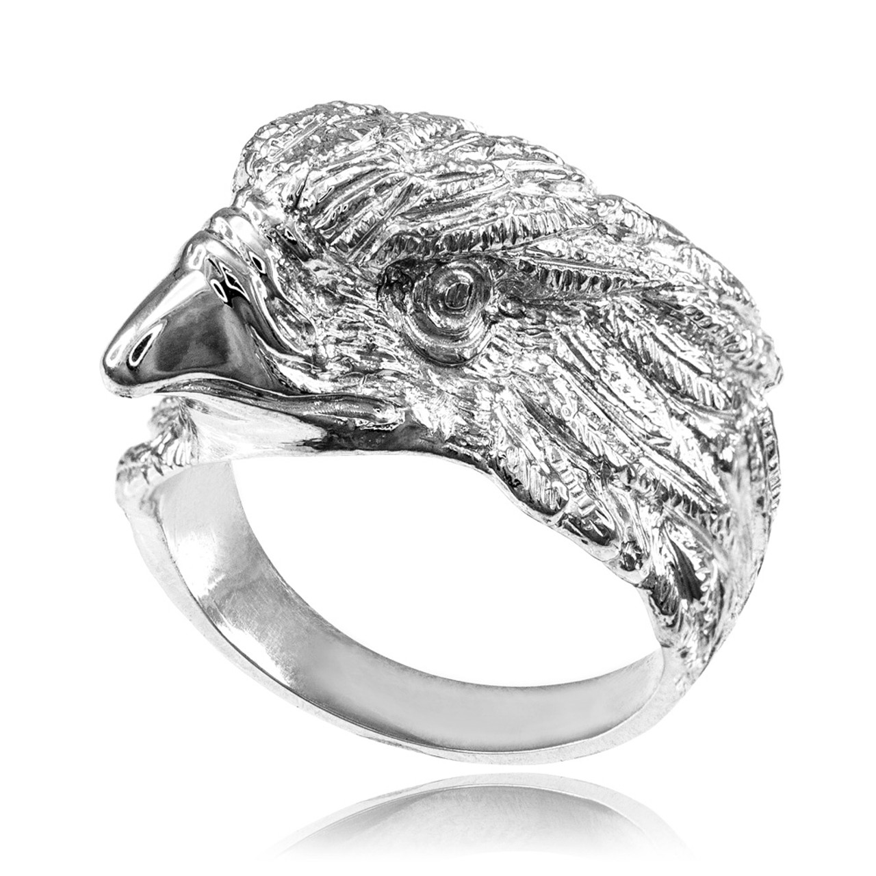 Male Modern Sterling Silver Oxidized Eagle Blue Eyes Attractive Band Men  Ring at Rs 120/gram in Jaipur