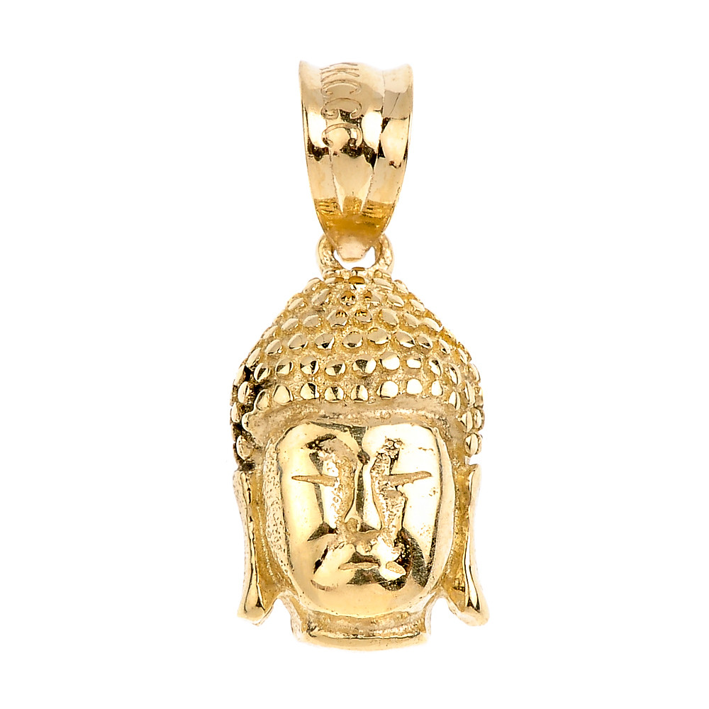 Yellow Gold Buddha Head Pendant | 10kt 