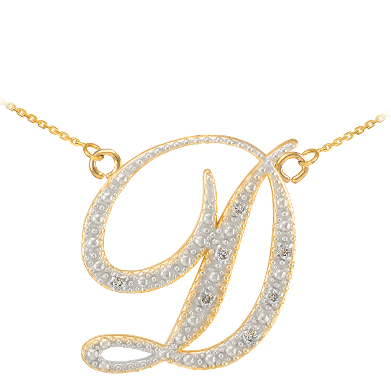 Diamond Pavé Cursive Initial Necklace – Ashley Schenkein Jewelry Design