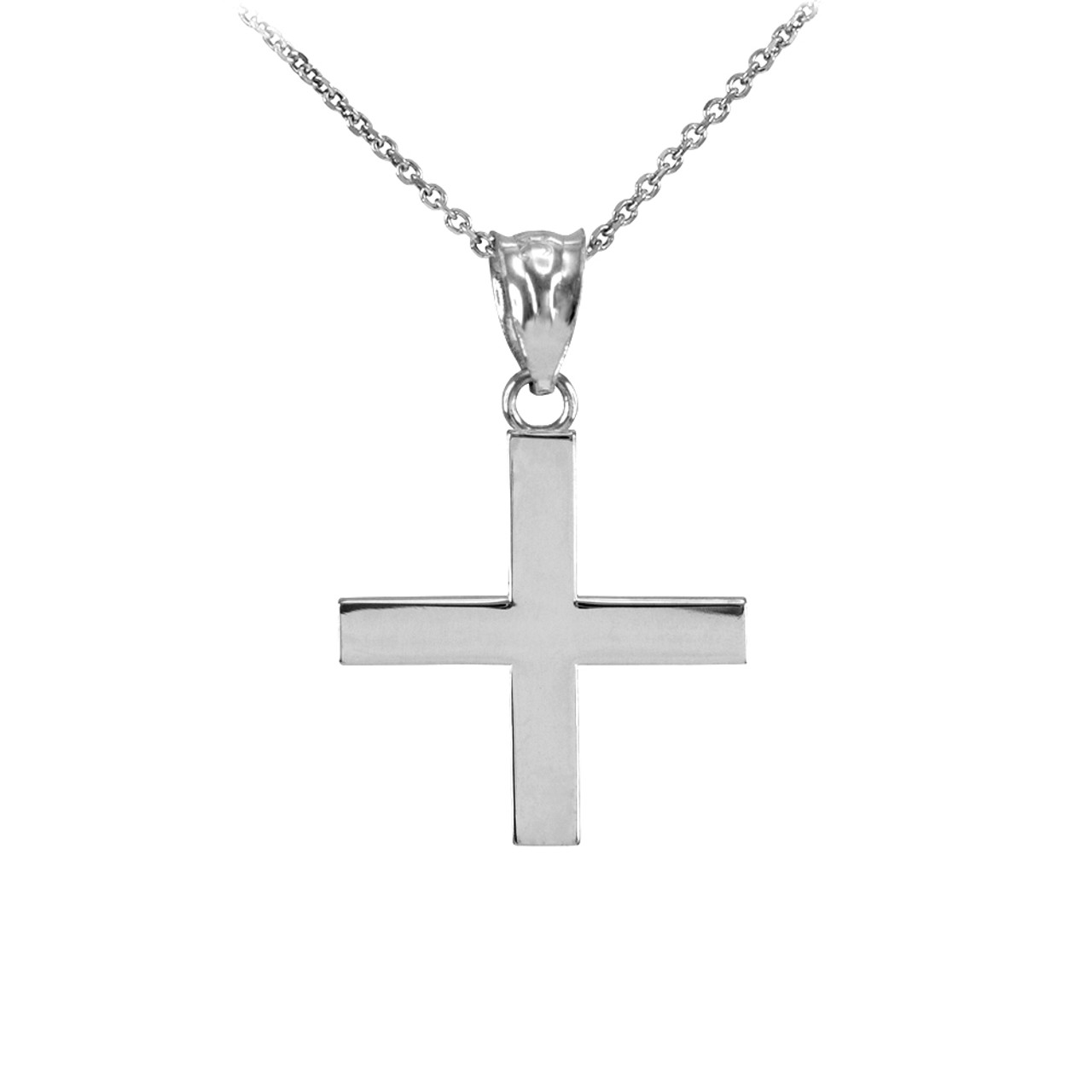 byzantine cross Greek key pendant with diamonds in 14K solid gold