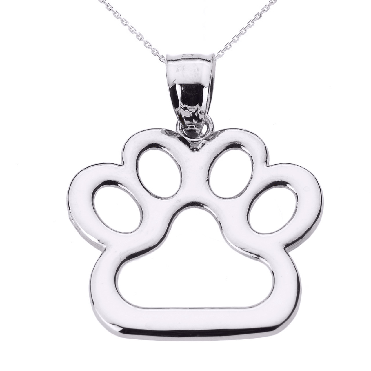 Sterling Silver Paw Print Necklace By PoppyK | notonthehighstreet.com