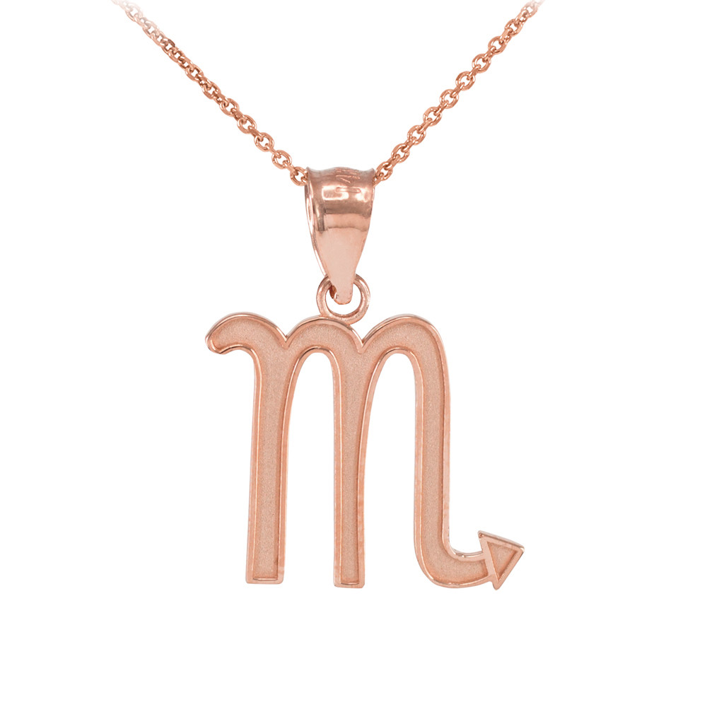 Rose Gold Scorpio Zodiac Sign Pendant 