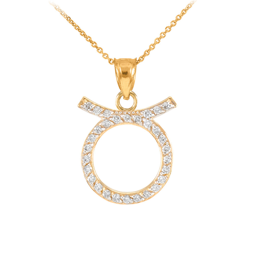 14K Gold Taurus Zodiac Sign Diamond 