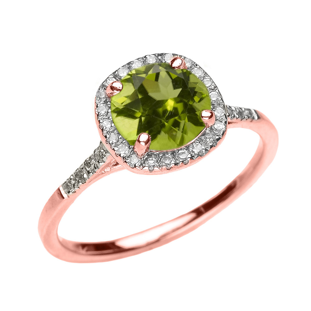 Buy 14k Gold Peridot and Diamond Stackable Ring at Best Price