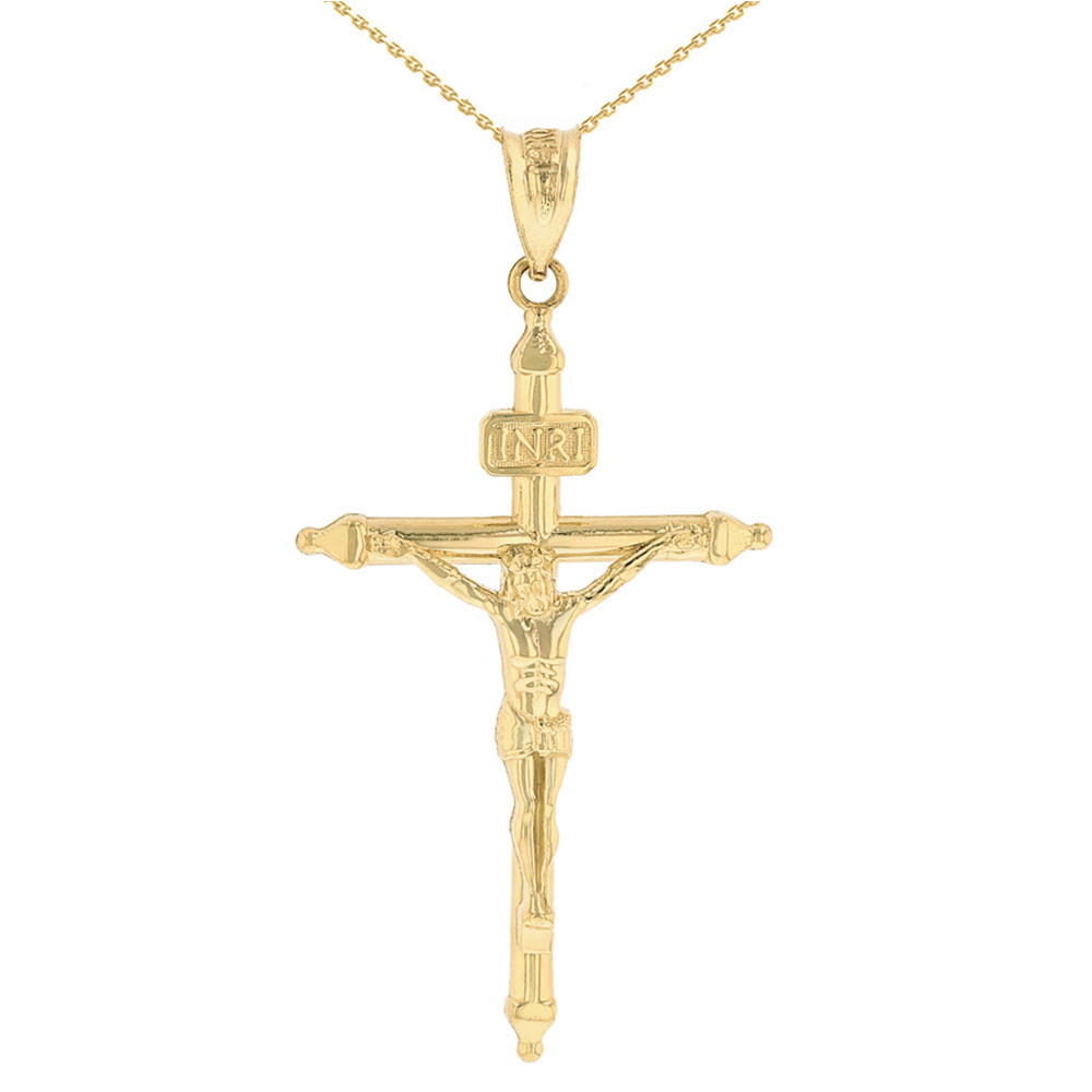 Solid Yellow Gold INRI Christ Passion 
