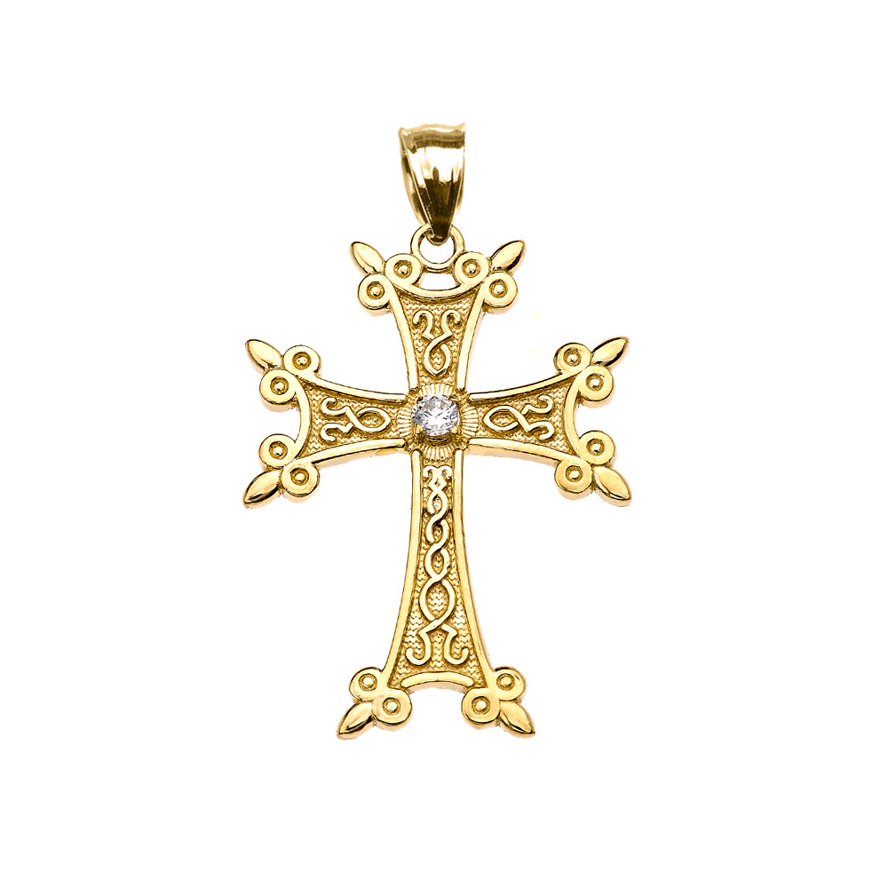Yellow Gold Elegant Armenian Cross 