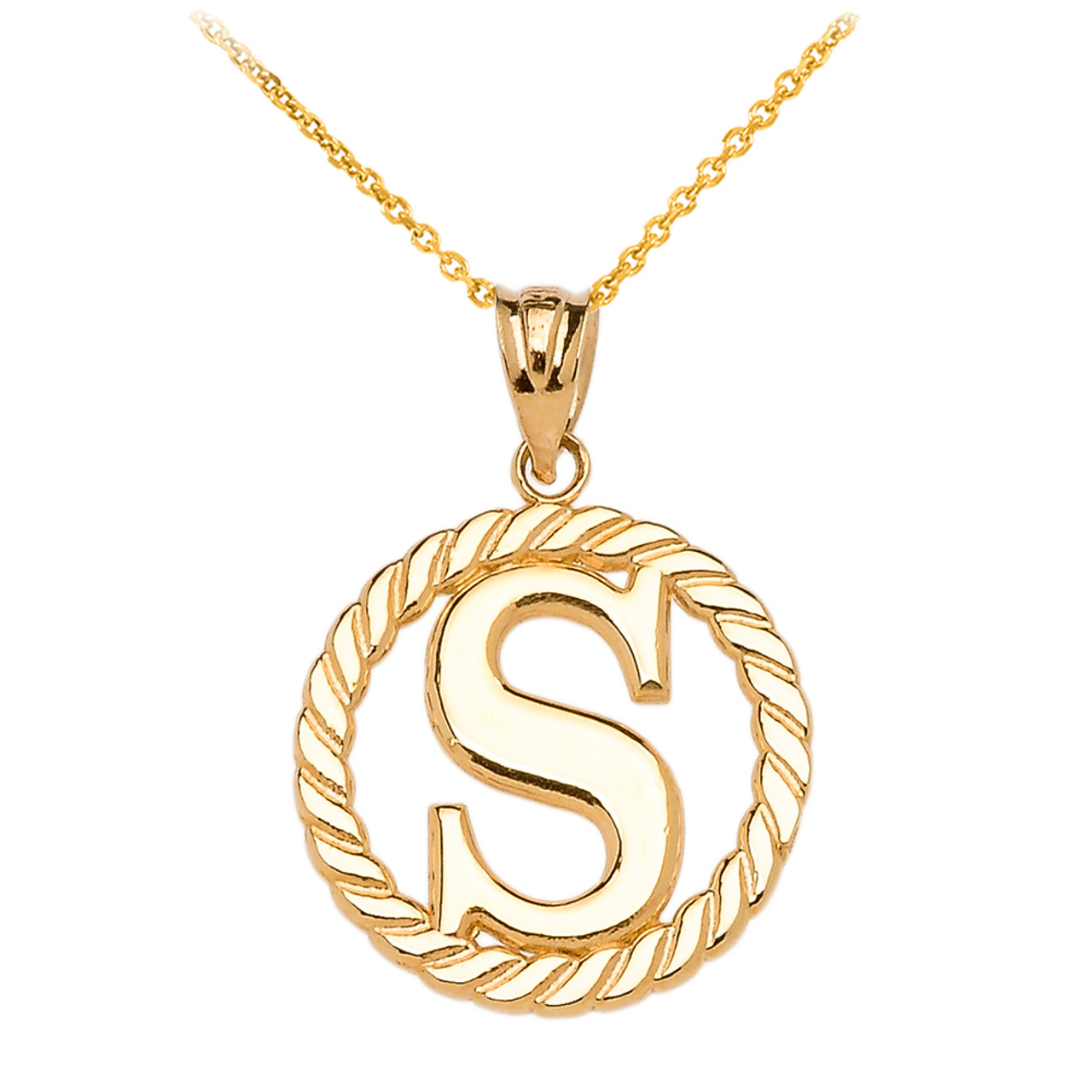 S Gold Initial Pendant Necklace