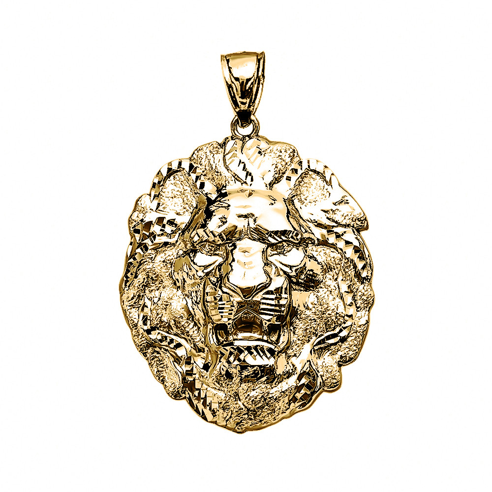 Yellow Gold Roaring Lion Pendant