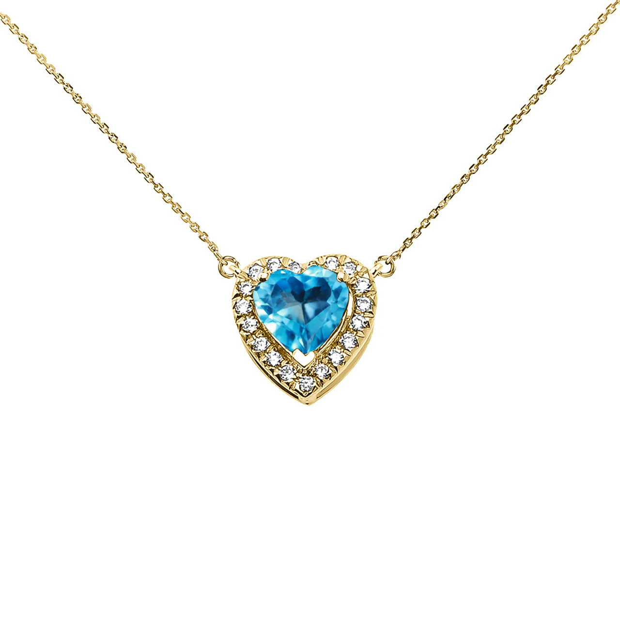 ROL1165B-Rhythm Of Love Heart Birthstone Pendant - Blue Topaz-SVS Fine  Jewelry