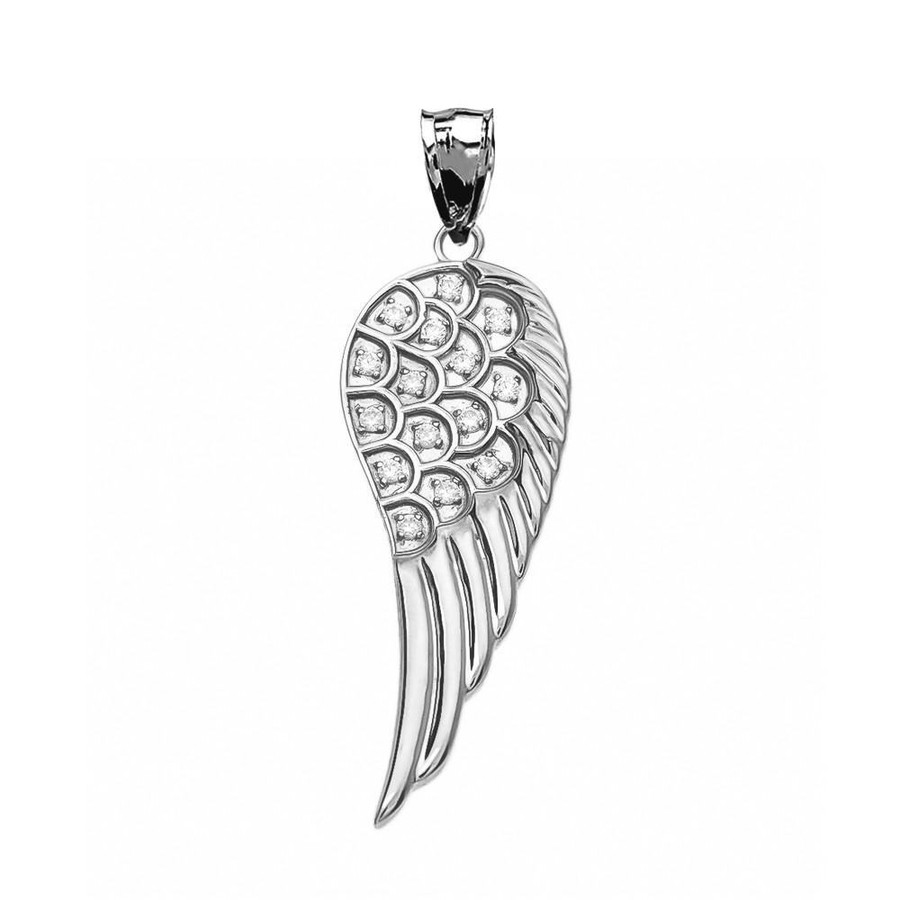 Fancy White Gold Diamond Angel Wing 