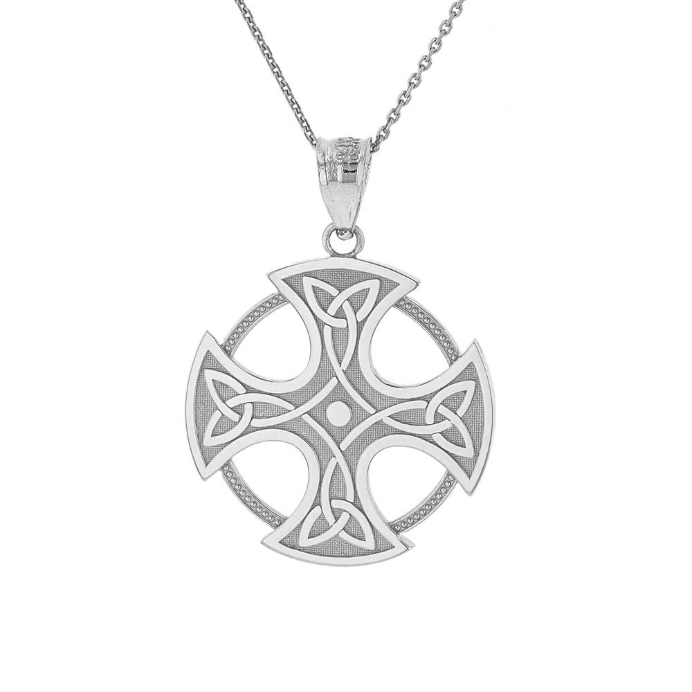 Solid White Gold Trinity Knot Celtic 