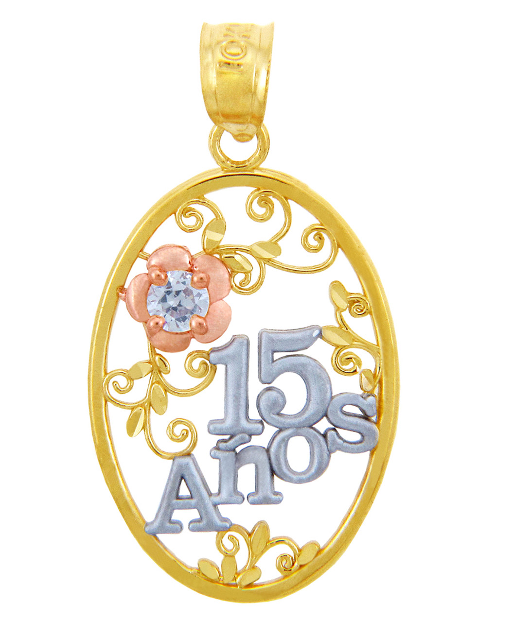 Sweet 15. Gold Flower Pendent.