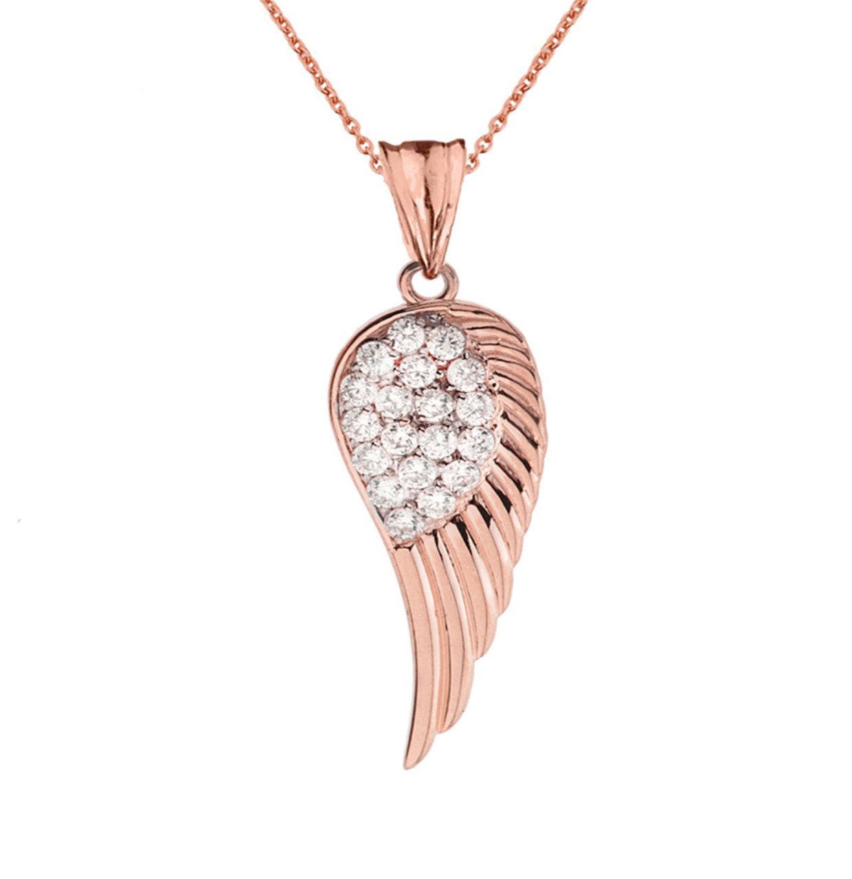 Diamond and Gold Angel Wing Pendant | Reuven Gitter Jewelers