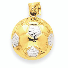 14K Gold Soccer Ball Pendant