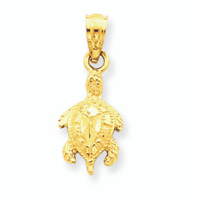 14K Gold Turtle Pendant