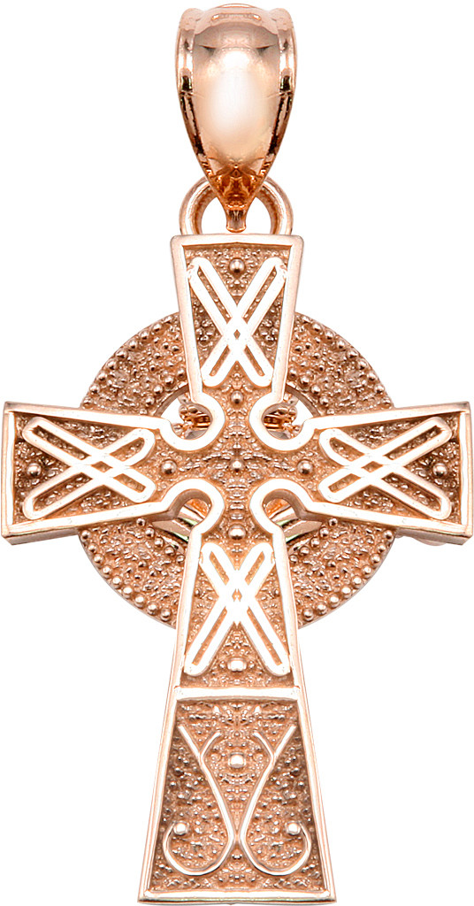 Rose Gold Celtic Cross Pendant -Small 
