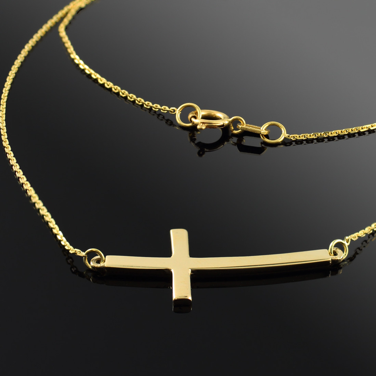 Curved Hammered Cross Necklace Gold, Handcrafted Sideways Cross, 14K Gold  Filled, Sterling Silver, Rose Gold Filled, or 14K Gold - Etsy