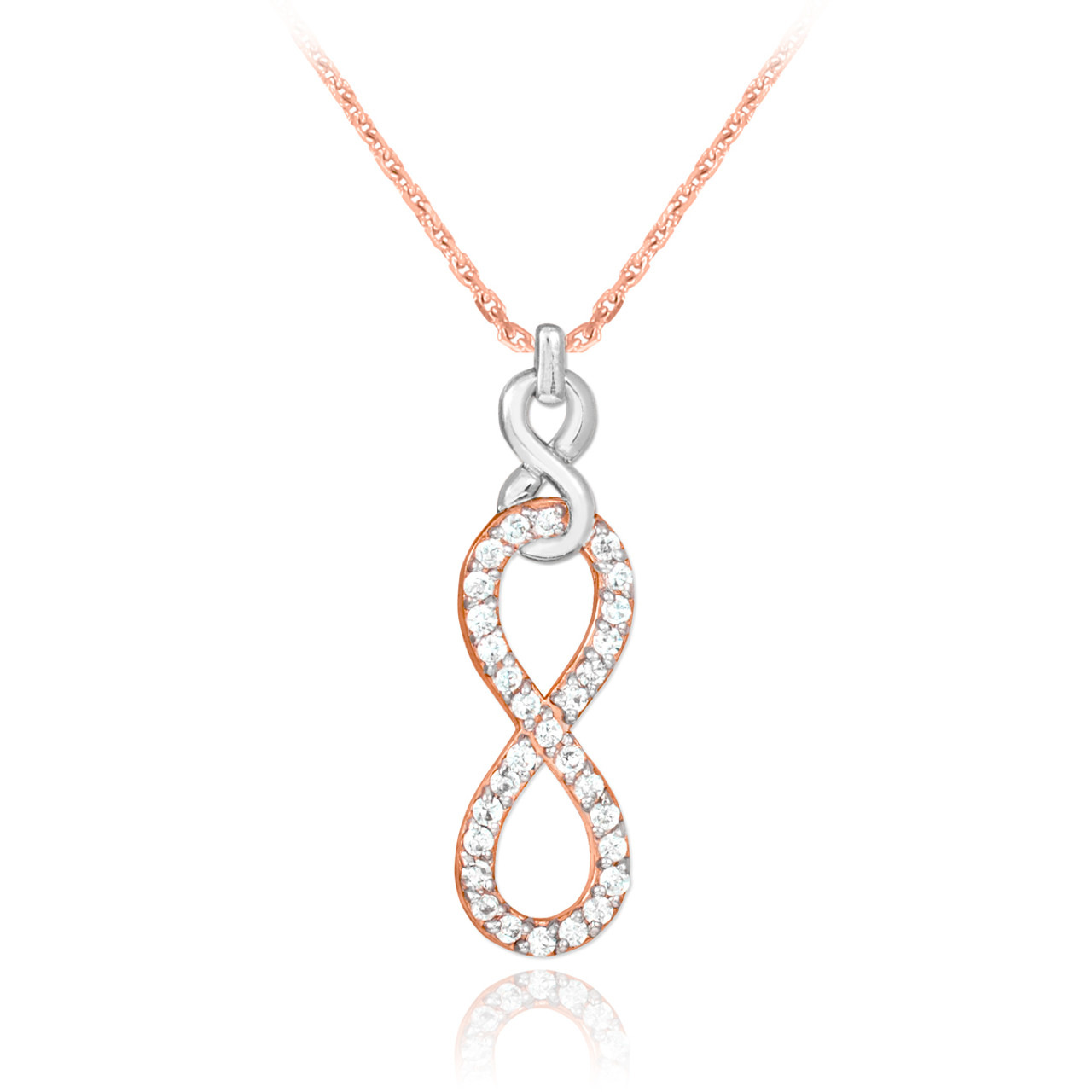 1/5 CT. T.W. Diamond Infinity Overlay Curved Bar Necklace in Sterling  Silver | Zales