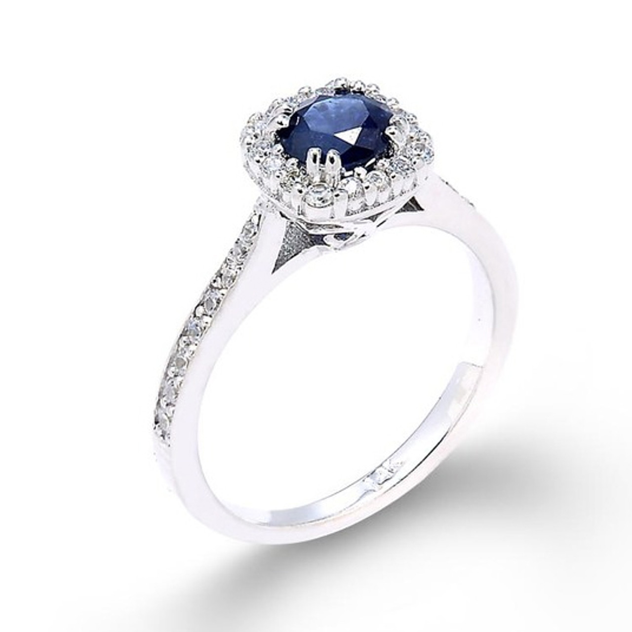 14k White Gold Sapphire Engagement Ring