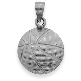 White Gold Basketball Pendant