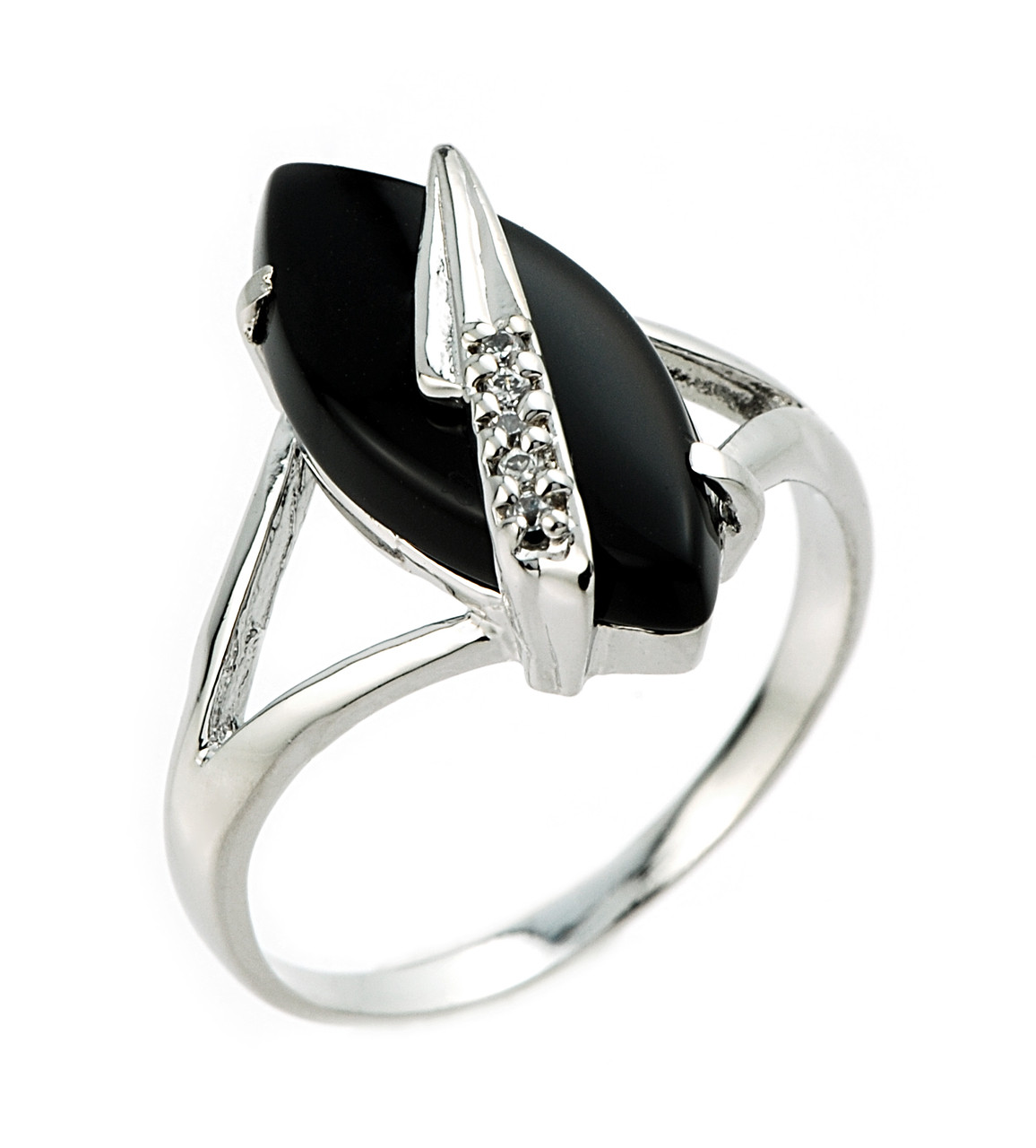 14K White Gold Black Onyx / Diamond Ring | Shin Brothers Jewelers Inc.