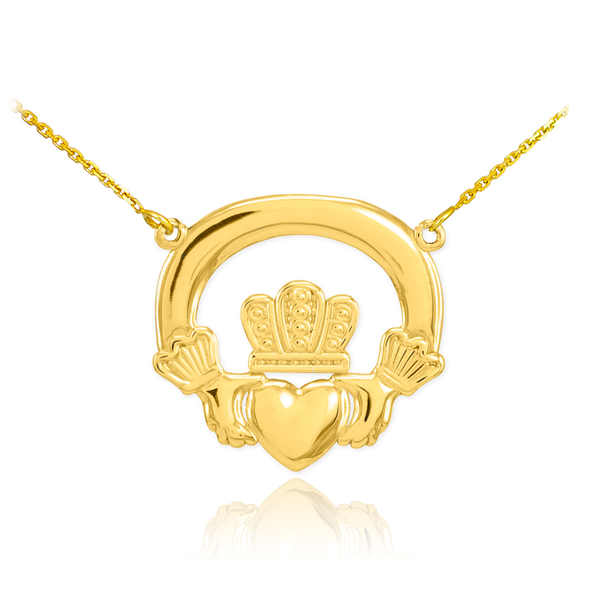 14K Gold Classic Claddagh Necklace