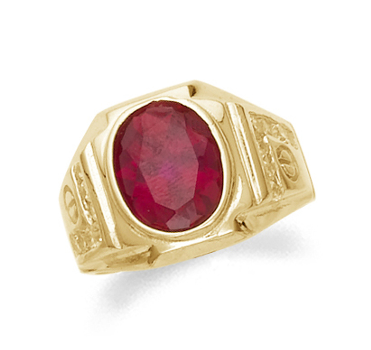 Vintage 14k Yellow Gold 11mm Natural Ruby Mens Band Ring 6.7 | Estate  Jewelers | Toledo, OH