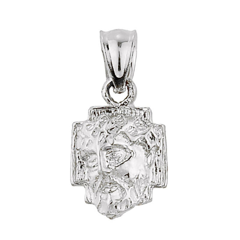 White Gold Jesus Christ Head Pendant