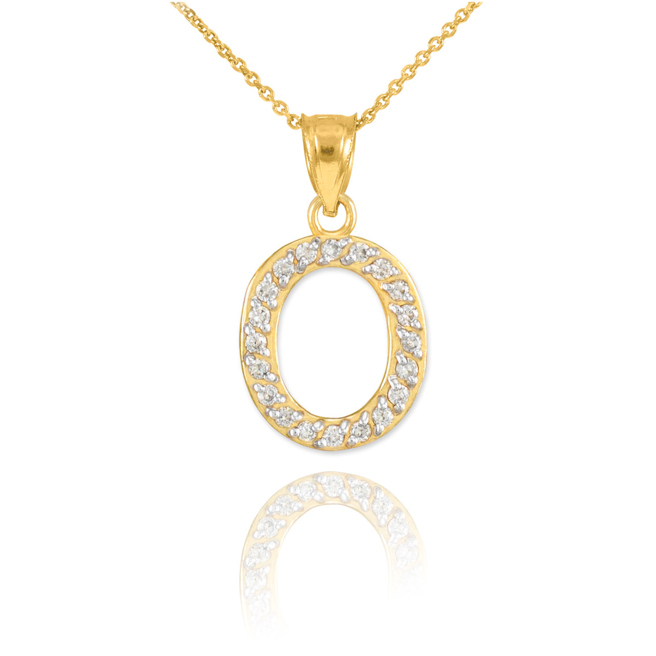 Type Letter O Diamond Pendant Necklace | Mimi So