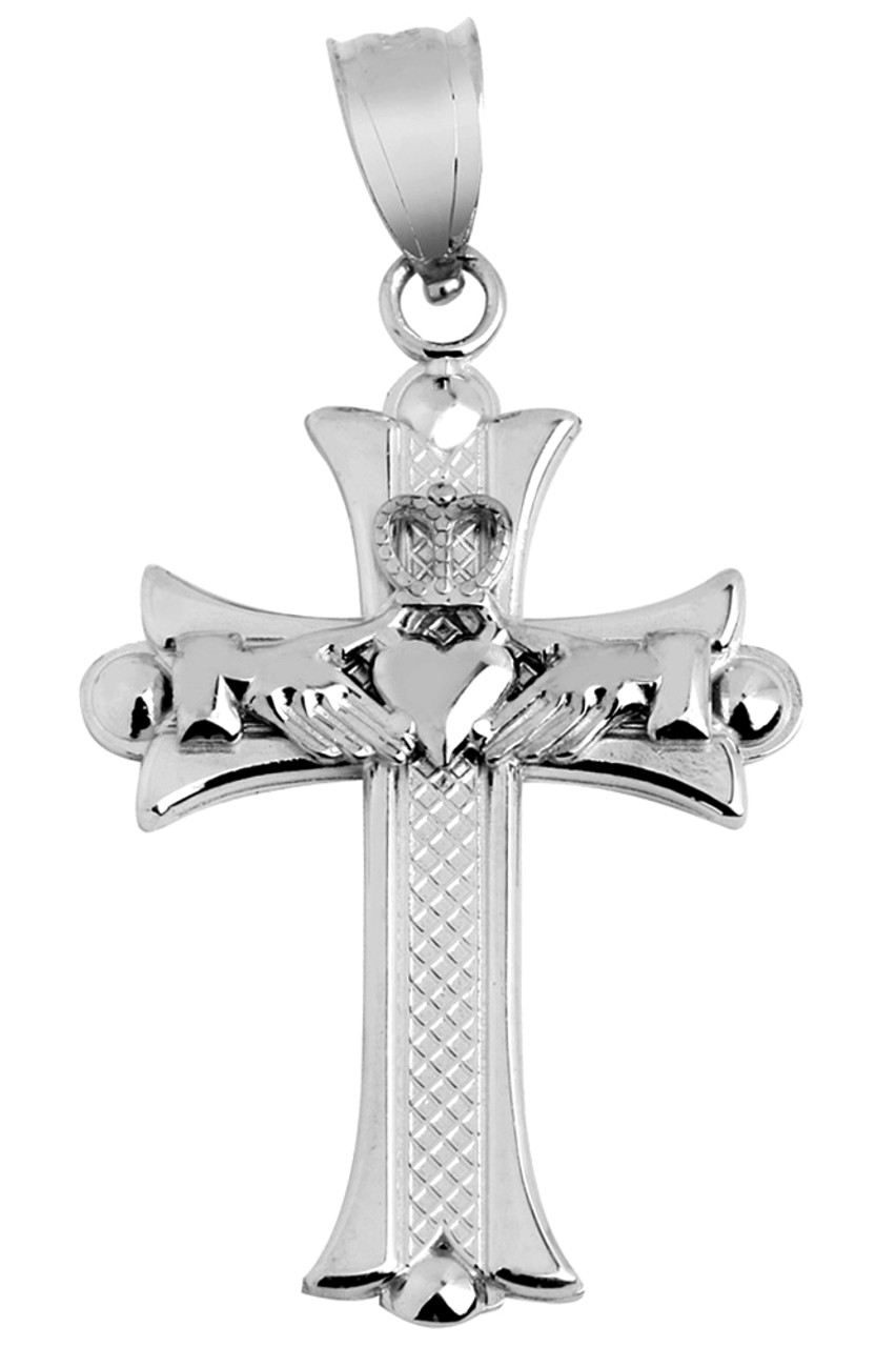 Heavy Gold Celtic Claddagh Cross Pendant – Bling King