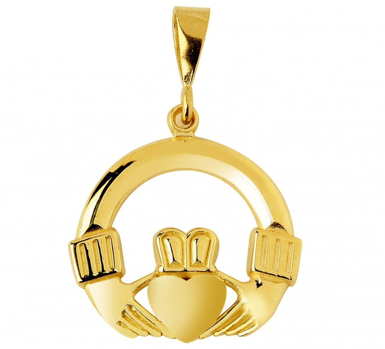 Claddagh necklace sales yellow gold