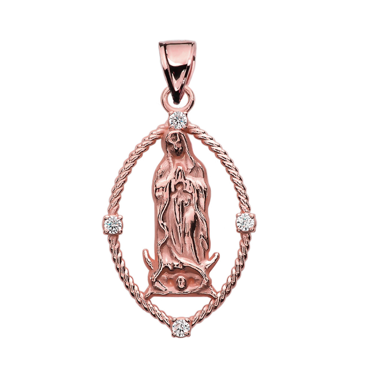 Virgin mary rose sales gold necklace