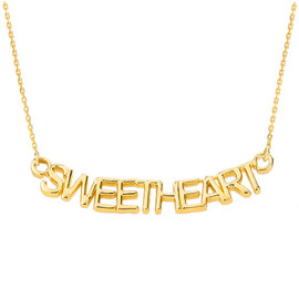 14K Yellow Gold  "SWEETHEART" Pendant Necklace