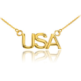 14K Gold USA Necklace