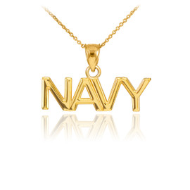 Gold NAVY Pendant Necklace