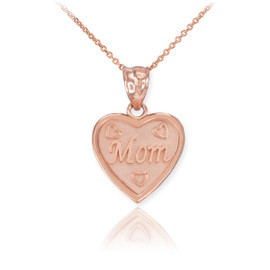 Rose Gold 'MOM' Heart Pendant Necklace