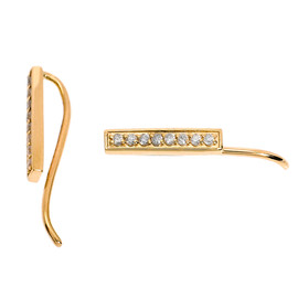 14k Yellow Gold Diamond Bar Ear Cuffs