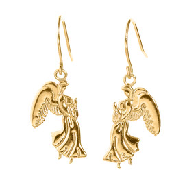 Yellow Gold Praying Angels Earrings