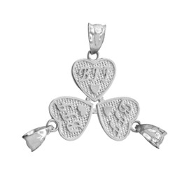 3pc Sterling Silver 'BFF' Heart Charm Set