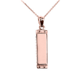 Rose Gold Musical Charm Harmonica Pendant Necklace