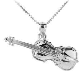 Sterling Silver Cello Pendant Necklace