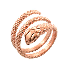Solid Rose Gold Rolling Snake Ring