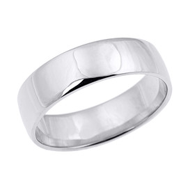 White Gold Comfort Fit Classic Wedding Band - 7 MM